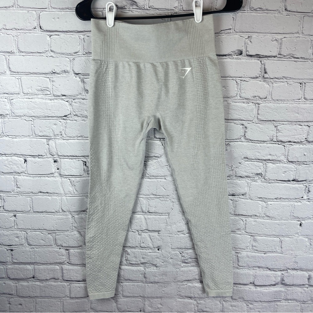 Gymshark Vital Seamless Leggings‎ Women’s Sz Small Light Gray Marl Tummy Control